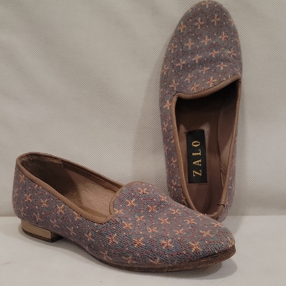 ZALO VINTAGE JACQUARD FABRIC SLIP ON FLATS (sz 6-1/2) - Picture 1 of 8